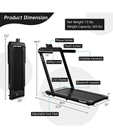 Costway 2.25HP 2 1 Dual Display Treadmill Jogging Machine