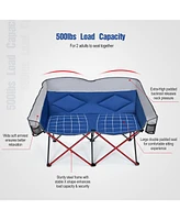 Costway Folding Camping Chair Loveseat Double Seat