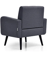 Mid Century Accent Chair Fabric Arm Single Sofa