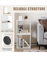 Costway 2PCS Stackable Storage Cube Free-standing Storage Organizer Bookcase for Bedroom