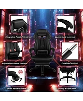 Costway Adjustable E-Sports Racing Style Chair with Padded Headrest, Lumbar Support