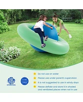 Costway 7.5 Ft Inflatable Dome Rocker Bouncer with 6 Handles Fun Outdoor Game