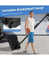 Costway 8.5-10FT Adjustable Basketball Hoop Goal with Fillable Base Wheel Shooting Practice