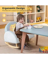 Toddler Rocking Chair Children's Upholstered Velvet Rocker Kids Armchair