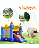 InflatableBounce House Castle Slide Bouncer Kids Shooting Net/Without Blower