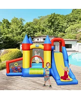 Costway Inflatable Bounce House Slide Bouncer Kids Castle Jumper w/ Balls & 780W Blower