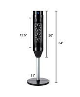 Costway 1500W Portable Oscillating Ceramic Pedestal Heater Timer Remote Control