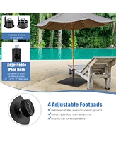 20'' Square Patio Umbrella Base Weighted 35 Lbs Outdoor Market Stand Footpads