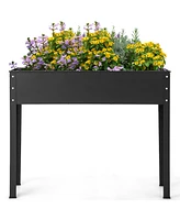 Costway 40" Raised Garden Bed with Legs Metal Elevated Planter Box Drainage Hole Backyard