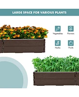 Costway Raised Garden Bed Set for Vegetable Flower Gardening Planter