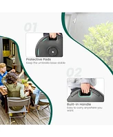 Costway 18'' Patio Fillable Round Umbrella Base Stand Holder Fit Pole 1.5''/1.9'' Weighted