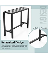 Outdoor Metal Bar Table 48'' Patio Rectangular Counter Height Dining Table