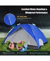 Costway 4 Person Instant Pop-up Camping Tent 2-in-1 Double-Layer Waterproof Tent