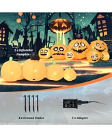 Costway 8FT Long Halloween Inflatable Pumpkins Self Inflating