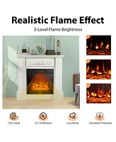 Costway 32'' Electric Fireplace Mantel Tv Stand Space Heater