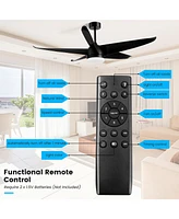 Costway 60'' Reversible Ceiling Fan with Light 2700K/4200K/6500K Adjustable Led Fan