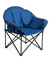 Costway Folding Camping Moon Padded Chair with Carry Bag