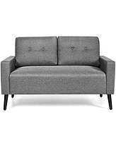 Costway Modern Loveseat Sofa 55'' Upholstered Chair Couch with Soft Cushion