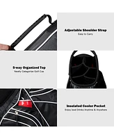 Costway Golf Stand Cart Bag Club w/6 Way Divider Carry Organizer