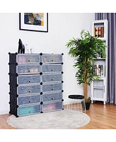 Costway 12 Cubic Portable Shoe Rack Shelf Cabinet Storage Closet Organizer