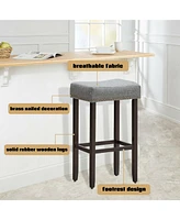 Costway Set of 2 Nailhead Saddle Bar Stools 29" Height