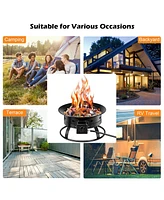 Costway Portable Fire Pit Outdoor 58,000 Btu Propane Patio Lava Rocks Camping Events