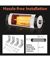 Costway Patio Electric Heater Wall-Mounted Infrared Heater