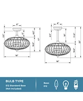 Costway Ceiling Fan with Light, Enclosed Ceiling Fan w/ 5 Blades & Remote Control