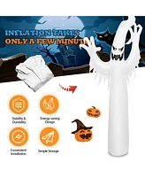 Costway 12 Ft Halloween Inflatable Ghost Yard Decoration w/ Built-in Led Lights