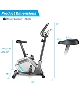 Costway 2-in-1 Elliptical Trainer Exercise Bike Lcd Screen 8 Magnetic Resistances