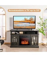 48'' Fireplace Tv Stand W/ 1400W Electric Fireplace for TVs up to 50 Inches