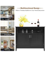 Costway Kitchen Sideboard Buffet Server Cupboard Storage Cabinet with 2 Doors