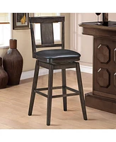 Costway Swivel Bar Stool 29 inch Upholstered Pub Height Bar Chair