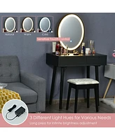 Costway Vanity Makeup Table Touch Screen Dressing Stool Set
