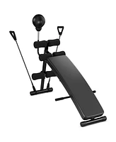 Costway Adjustable Incline Curved Workout Fitness Sit Up Bench