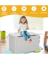 Costway Wooden Kids Toy Storage Box Sitting Top Chest Organizer