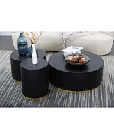 Streamdale Furniture Round Coffee Table Side Table For Living Room Fully Assembled Black