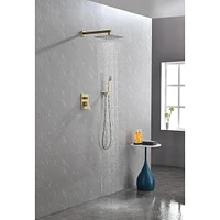 Simplie Fun 10 Inch Shower Head Bathroom Luxury Rain Mixer Shower Complete Combo Set Wall Mounted