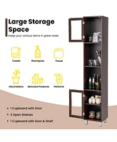 Costway 71'' Tall Tower Bathroom Storage Cabinet Organizer Display Shelves Bedroom