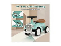 Slickblue Kids Sit to Stand Vehicle with Working Steering Wheel and Under Seat Storage