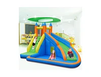 Slickblue Kids Inflatable Water Slide Bouncing House with Carrying Bag and 480W Blower