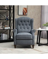 Mondawe Elegant Nailhead Tufted Recliner Push Back Accent Chair with Rubber Wooden Legs