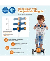 Slickblue Folding Adjustable Kids Toy Scooter with Led Flashing Wheels Horn 4 Emoji Covers