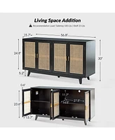 Hulala Home Byblis Rattan Tv Stand for TVs up to 65"