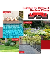 Gymax 6PCS Rattan Outdoor Sectional Sofa Set Patio Furniture Set w/ Cushions
