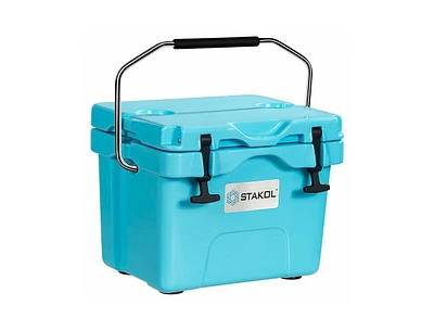 Slickblue 16 Quart 24-Can Capacity Portable Insulated Ice Cooler with 2 Cup Holders