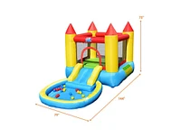 Slickblue Kids Inflatable Bounce House Castle with Balls Pool and Bag