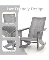 Vebreda Adirondack Rocking Chair with Curved Back for Balcony