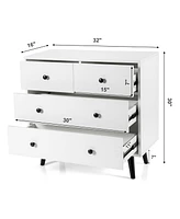 Costway 4 Drawers Dresser Chest of Drawers Free Standing Sideboard Cabinet