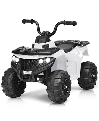 Costway Kids Ride On Atv Quad 4 Wheeler Electric Toy Car 6V Battery Power Led Lights